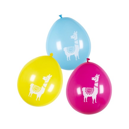 6 globos de látex de llama colores surtidos (25 cm) - Lovely Llama