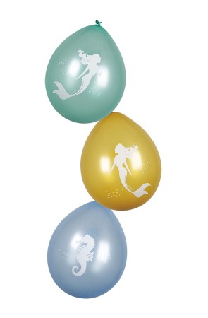 6 globos de látex de sirenas - Mermaid Collection