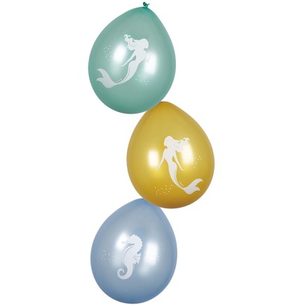 6 globos de látex de sirenas - Mermaid Collection