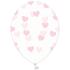 6 globos de látex transparentes con corazones rosa claro (30 cm) - Valentine Collection
