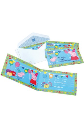 6 invitaciones Peppa Pig