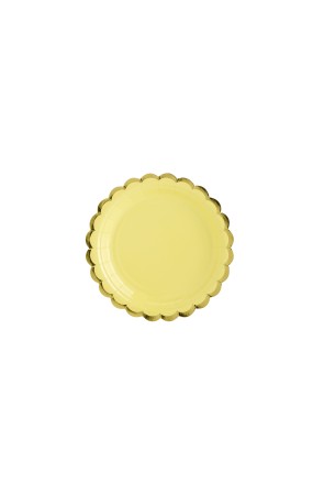 6 platos amarillo pastel de papel (18 cm) - Yummy