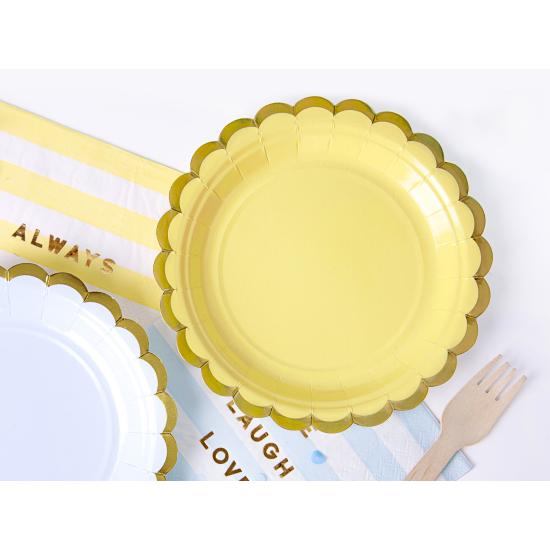 6 platos amarillo pastel de papel (18 cm) - Yummy 6 platos amarillo pastel de papel (18 cm) - Yummy