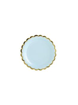 6 platos azules pastel de papel (18 cm) - Yummy