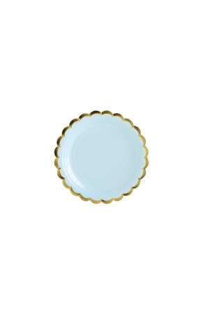6 platos azules pastel de papel (18 cm) - Yummy