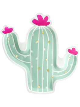 6 platos de cactus (23 cm) - Llama Party