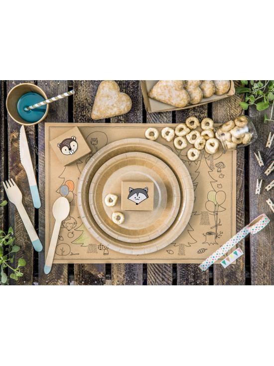 6 platos de papel Kraft - Natural Wedding (23 cm)