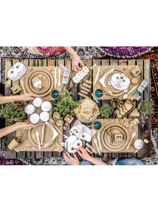6 platos de papel Kraft - Natural Wedding (23 cm)
