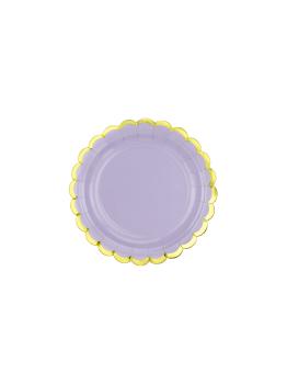 6 platos morados pastel de papel (18 cm) - Yummy