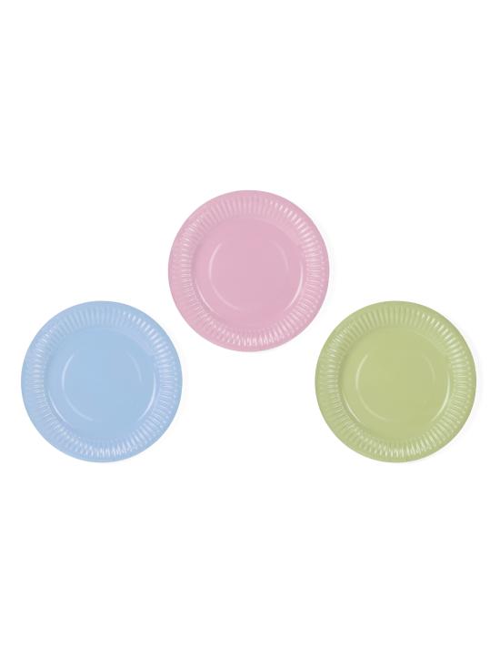 6 platos multicolor de papel (18 cm) - Pastelove