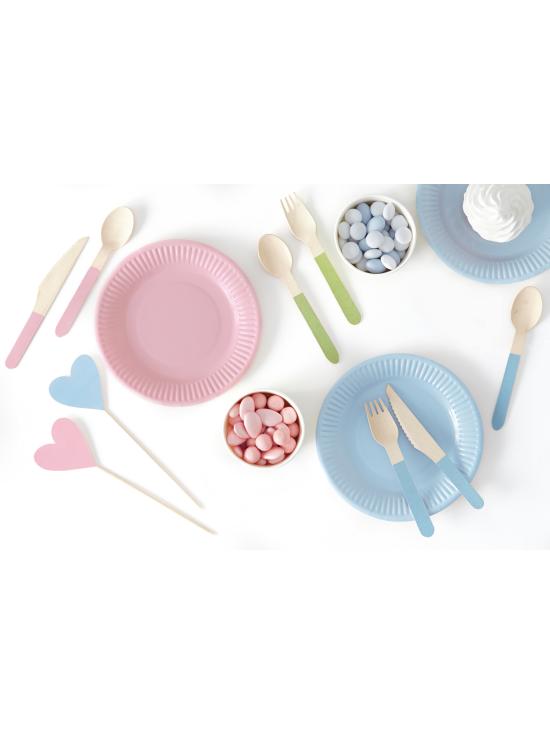 6 platos multicolor de papel (18 cm) - Pastelove