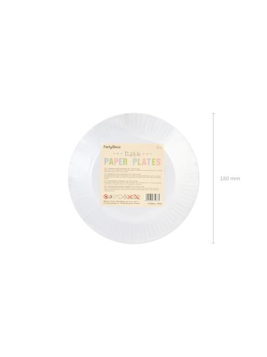 6 platos multicolor de papel (18 cm) - Pastelove