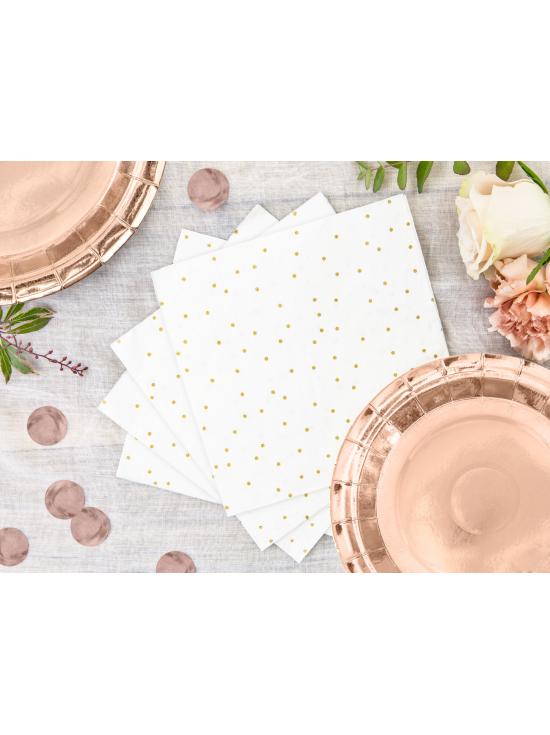 6 platos oro rosas de papel - Vintage Birthday (18 cm)