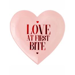 6 platos pequeños con forma de corazón "Love at first bite" (17,5 cm) - Valentine Collection
