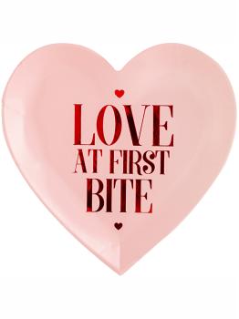 6 platos pequeños con forma de corazón "Love at first bite" (17,5 cm) - Valentine Collection