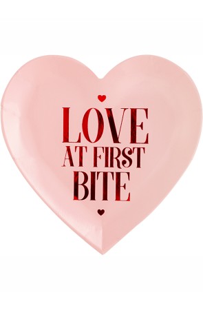 6 platos pequeños con forma de corazón "Love at first bite" (17,5 cm) - Valentine Collection