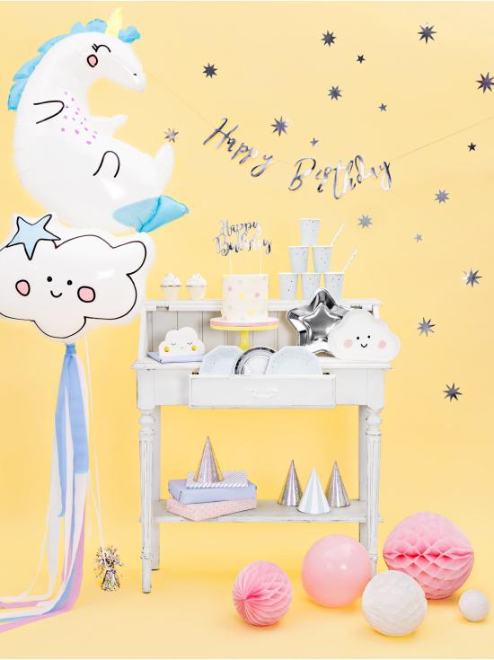 6 platos plateados con forma de estrella de papel (23 cm) - Princess Party