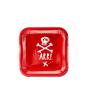 6 platos rojos cuadrados "Arr!" de papel (20 cm) - Pirates Party