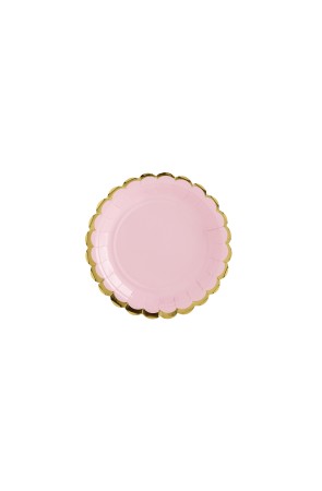 6 platos rosa pastel de papel (18 cm) - Yummy