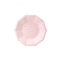6 platos rosas pastel con estrellas doradas de papel (18 cm)