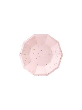 6 platos rosas pastel con estrellas doradas de papel (18 cm)