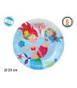 6 Platos Sirenita 23 cms