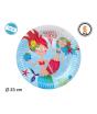 6 Platos Sirenita 23 cms