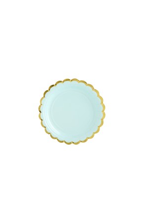 6 platos verde menta de papel (18 cm) - Yummy