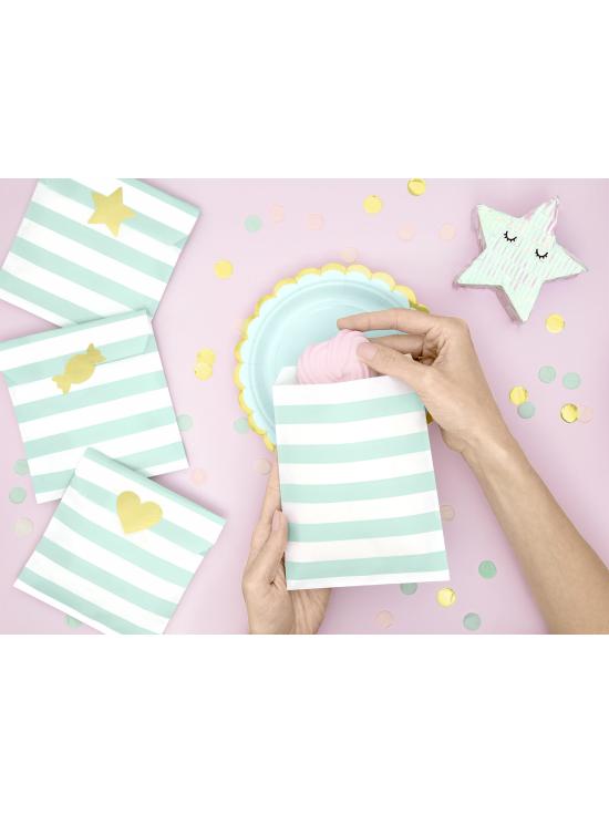 6 platos verde menta de papel (18 cm) - Yummy
