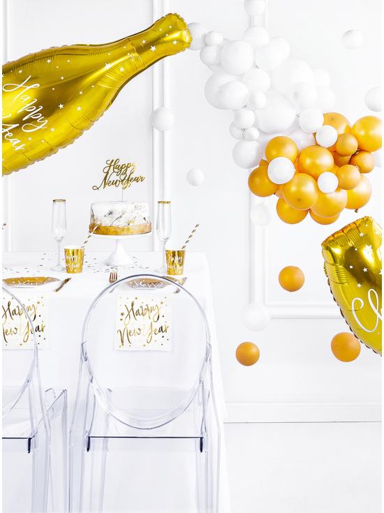6 vasos Fin de Año Happy New Year dorados) - Jolly New Year