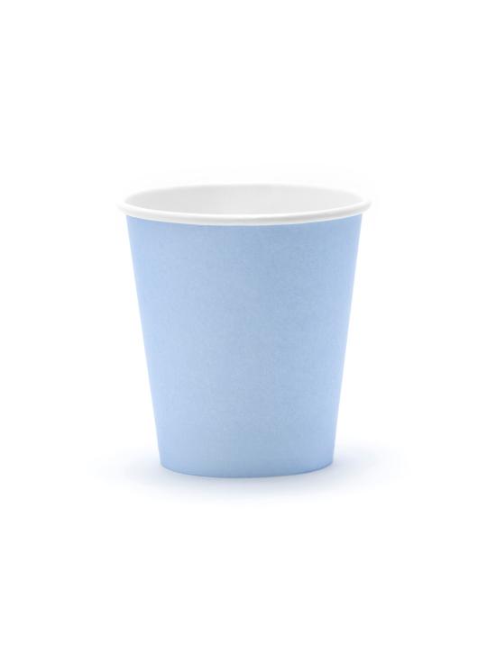 6 vasos azul pastel de papel - Pastelove
