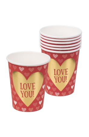6 vasos con corazones - Love You