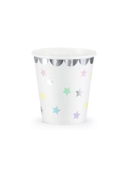 6 vasos con estrellas de colores - Unicorn Collection
