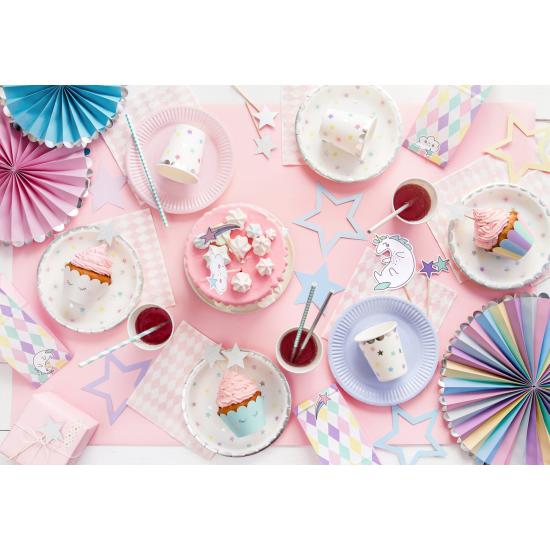 6 vasos con estrellas de colores - Unicorn Collection