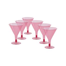 6 vasos de cocktail rosas (125 ml)