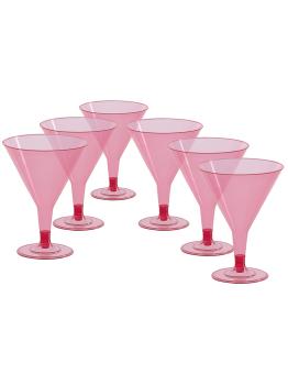 6 vasos de cocktail rosas (125 ml)