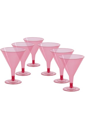 6 vasos de cocktail rosas (125 ml)