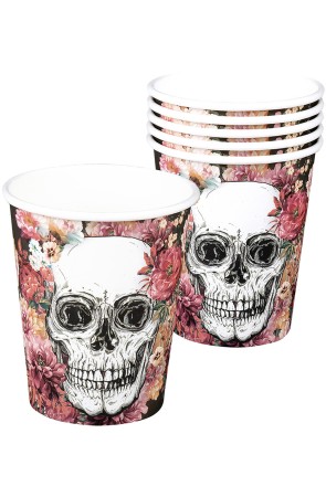 6 vasos de esqueleto con flores