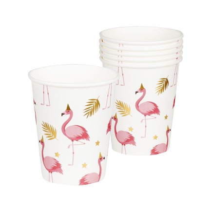 6 vasos de flamencos - Flamingo Party