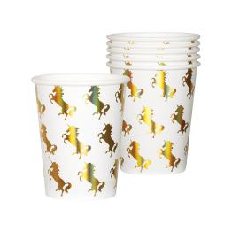 6 vasos de unicornios dorados - Magic Unicorn