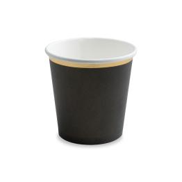 6 vasos negros con borde dorado de papel - New Year’s Eve Collection