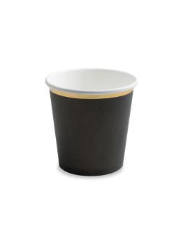 6 vasos negros con borde dorado de papel - New Year’s Eve Collection