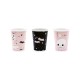 6 vasos negros y rosas - Boo!
