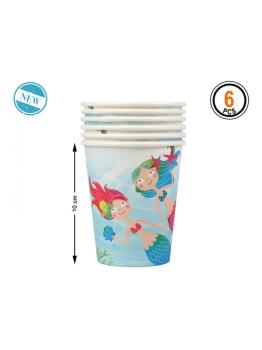 6 Vasos Sirenita Fiesta