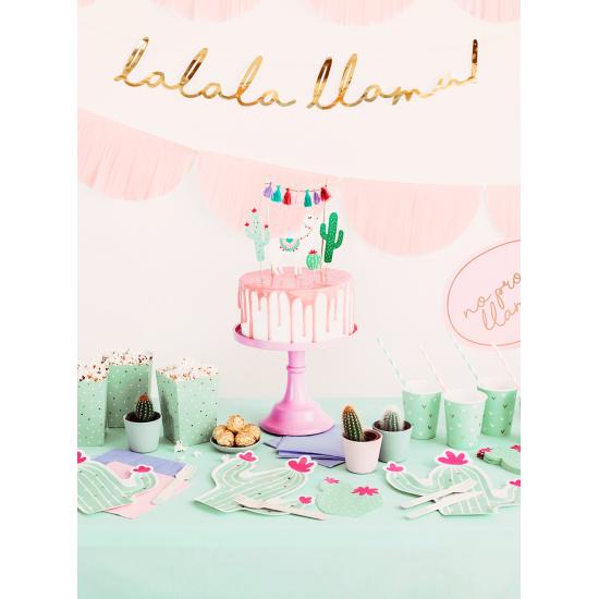 6 vasos verdes - Llama Party