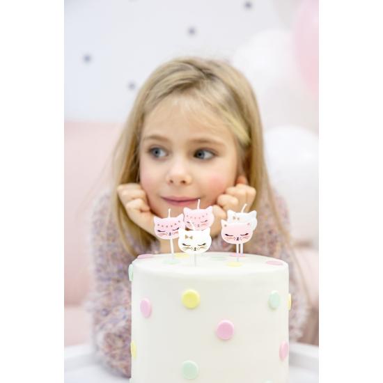 6 velas de cumpleaños con formas de gato variadas (2 cm) - Meow Party 6 velas de cumpleaños con formas de gato variadas (2 cm) - Meow Party