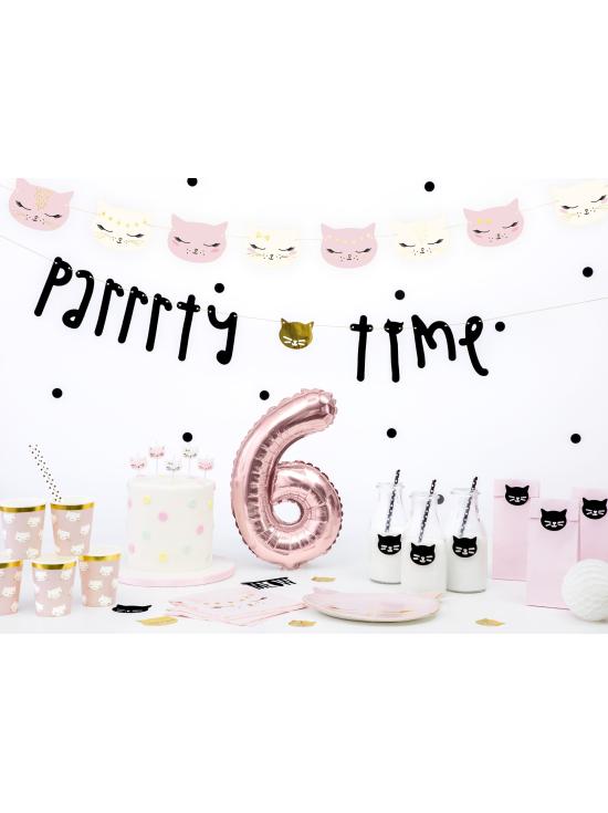 6 velas de cumpleaños con formas de gato variadas (2 cm) - Meow Party