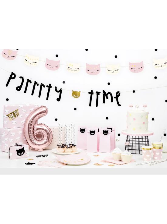 6 velas de cumpleaños con formas de gato variadas (2 cm) - Meow Party