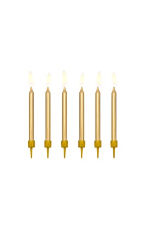 6 velas de cumpleaños doradas (6 cm)