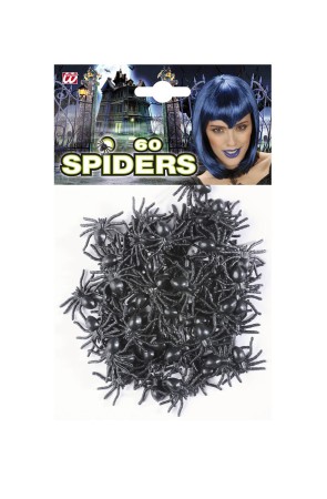 60 arañas negras Halloween